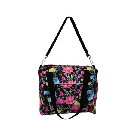 Torbo Plecak Damski 3w1 z motywem kwiatów i kolibrów