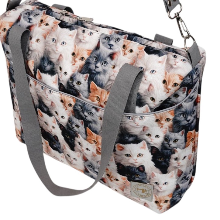 Torbo Plecak Damski 3w1 z motywem kotów Torbo Plecak Damski 3w1 z motywem kotów