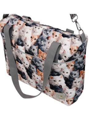 Szycie z pasją|Torbo Plecak Damski 3w1 z motywem kotów|Plecaki Damskie Kolorowe|SZYCIE Z PASJĄ