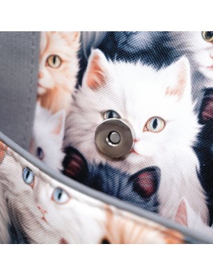 Szycie z pasją|Torbo Plecak Damski 3w1 z motywem kotów|Plecaki Damskie Kolorowe|SZYCIE Z PASJĄ