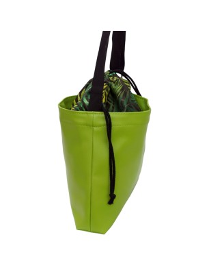 Szycie z pasją|Torebka zielona z motywem dżungli – torba damska z kominem handmade|Kolorowe Torby na ramię|SZYCIE Z PASJĄ