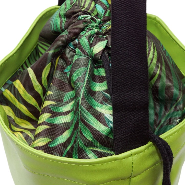 Torebka zielona z motywem dżungli – torba damska z kominem handmade