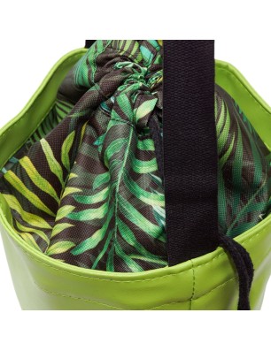 Szycie z pasją|Torebka zielona z motywem dżungli – torba damska z kominem handmade|Kolorowe Torby na ramię|SZYCIE Z PASJĄ