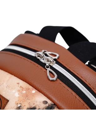 Szycie z pasją|Mały Plecak Brązowy z Motywem Koni – Konie w Galopie – Handmade|Małe Plecaki Miejskie|SZYCIE Z PASJĄ