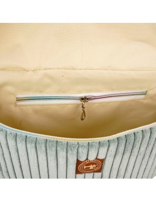 Szycie z pasją|Torebka-Nerka Sztruksowa Miętowa z motywem pastelowych kwiatów – handmade|Torebko Nerki Sztruksowe|SZYCIE Z PASJĄ