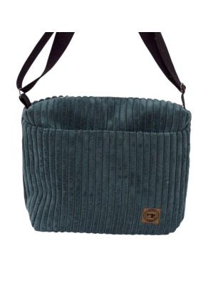 Szycie z pasją|Torebka Sztruksowa Zielono-Niebieska z Kieszonką na Magnes – Handmade|Torebki Damskie Sztruksowe|SZYCIE Z PASJĄ
