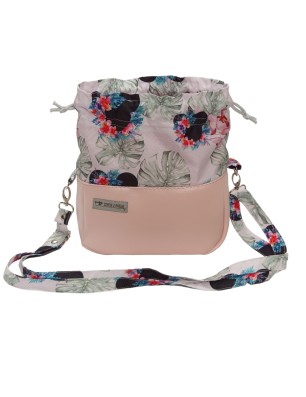 Szycie z pasją|Torebka Sakiewka Pudrowy Róż z Motywem Myszki i Kwiatów - Handmade|Torebki Małe Kolorowe|SZYCIE Z PASJĄ