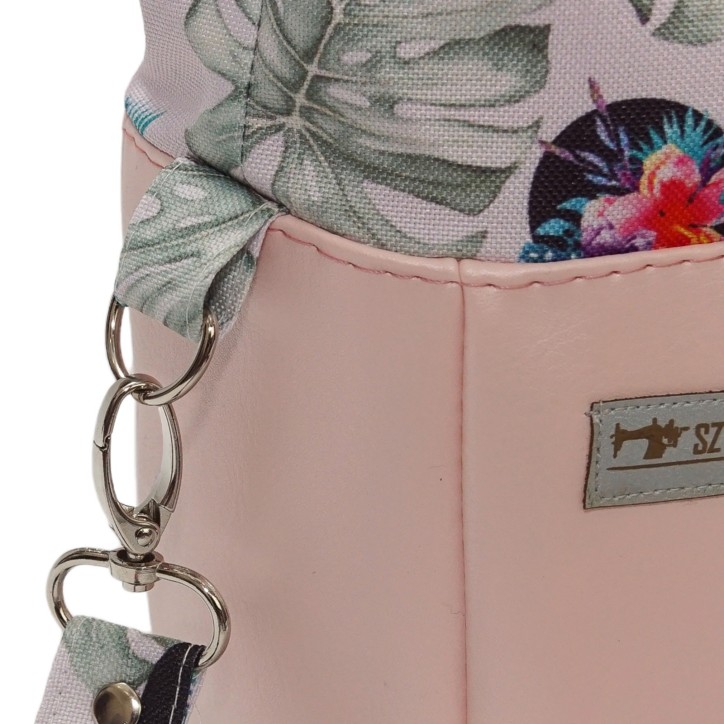 Torebka Sakiewka Pudrowy Róż z Motywem Myszki i Kwiatów - Handmade