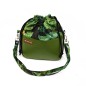 Torebka Sakiewka Zielona z Motywem Liści Tropikalnych – Handmade