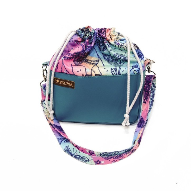 Torebka Sakiewka Butelkowa Zieleń z Motywem Słonia w Stylu Indyjskim – Handmade