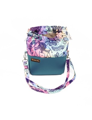 Torebka Sakiewka Butelkowa Zieleń – Motyw Słonia Handmade