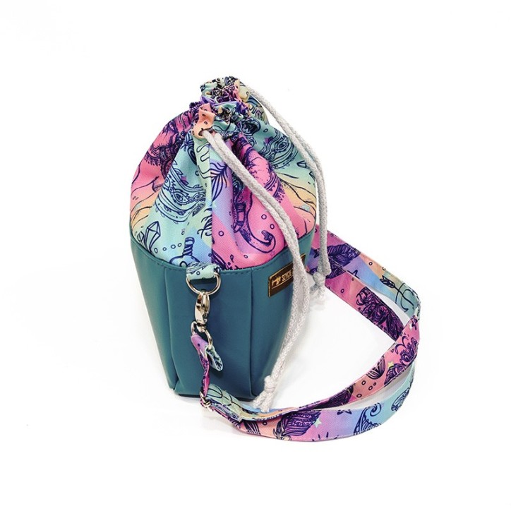 Torebka Sakiewka Butelkowa Zieleń z Motywem Słonia w Stylu Indyjskim – Handmade