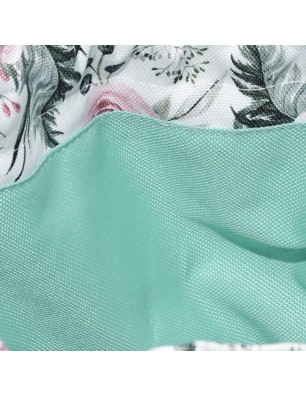 Szycie z pasją|Torebka Sakiewka Turkusowa z Motywem Róż – Handmade|Torebki Małe Kolorowe|SZYCIE Z PASJĄ