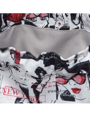 Szycie z pasją|Torebka Sakiewka Czarna z Motywem Fashion – Handmade|Torebki Małe Kolorowe|SZYCIE Z PASJĄ