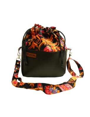 Torebka Sakiewka Czarna z Motywem Paisley – Handmade