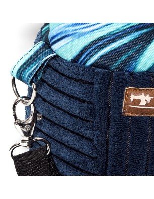 Torebka Sakiewka Granatowa z Motywem Ebru – Handmade