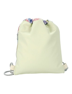 Szycie z pasją|Worko-Plecak Jasnozielony z Motywem Dmuchawców – Handmade z Ukrytą Kieszenią na Zamek|Worko-plecaki z ukrytą kieszonką|SZYCIE Z PASJĄ