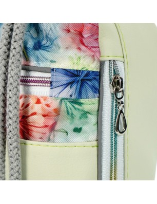 Szycie z pasją|Worko-Plecak Jasnozielony z Motywem Dmuchawców – Handmade z Ukrytą Kieszenią na Zamek|Worko-plecaki z ukrytą kieszonką|SZYCIE Z PASJĄ