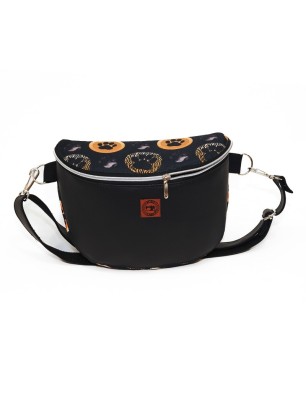 Torebka-Nerka Czarna z Motywem Psich Łapek – 3w1 Handmade