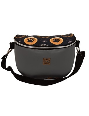 Torebka-Nerka Szara z Motywem Psich Łapek – 3w1 Handmade