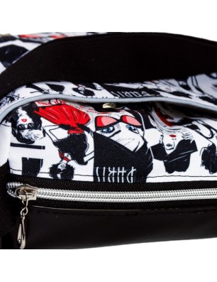 Szycie z pasją|Torebka Na Ramię z Motywem Fashion i Czarną Ekoskórą – Handmade|Torebki z Ekoskórą|SZYCIE Z PASJĄ