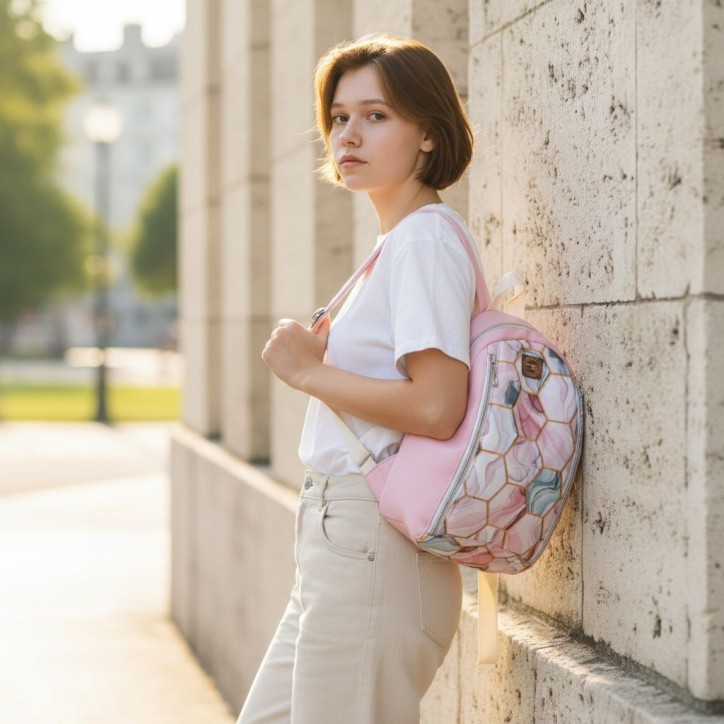 Marmur Różwy Mały Plecak Młodzieżowy