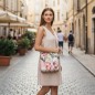 Torebka Na Ramię z Motywem Kwiatów i Beżową Ekoskórą