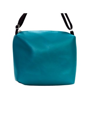 Szycie z pasją|Torebka Na Ramię z Motywem Ludowych Kwiatów i Turkusową Ekoskórą – Handmade|Torebki z Ekoskórą|SZYCIE Z PASJĄ