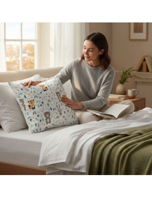 Szycie z pasją|Bawełniana Poszewka Na Poduszkę 40x40 – Miś, Lisek i Króliczek|Poszewki Bawełniane|SZYCIE Z PASJĄ