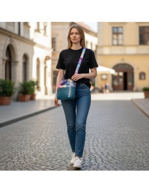 Torebka Sakiewka Butelkowa Zieleń z Motywem Słonia w Stylu Indyjskim – Handmade