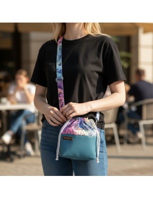 Szycie z pasją|Torebka Sakiewka Butelkowa Zieleń z Motywem Słonia w Stylu Indyjskim – Handmade|Torebki Małe Kolorowe|SZYCIE Z PASJĄ