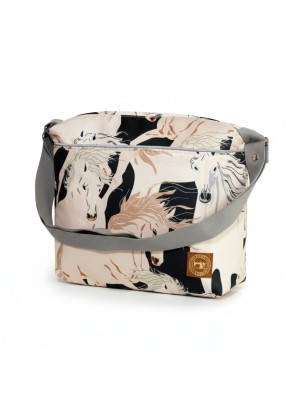 Mała Torebka Damska - Beżowe Konie