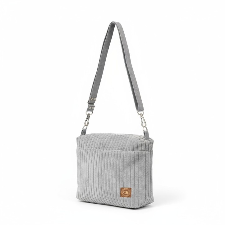 Ciemnoszara Torebka Sztruksowa - na każdą okazję