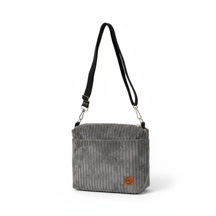 Grafitowa Torebka Sztruksowa - Ponadczasowa Klasyka