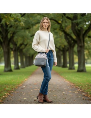 Szycie z pasją|Torebka Sakiewka Sztruksowa Szara – Handmade|Torebki Małe Sztruksowe|SZYCIE Z PASJĄ