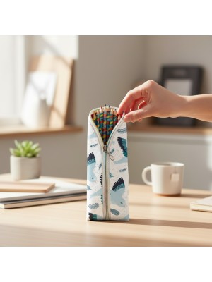 Piórnik Ptaki Niebieskie – Etui na kredki dla dziewczynki