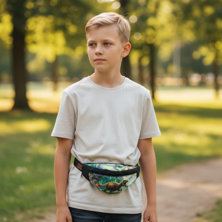 Nerka Dinozaur - Saszetka na biodro dla dziecka Nerka Dinozaur - Saszetka na biodro dla dziecka
