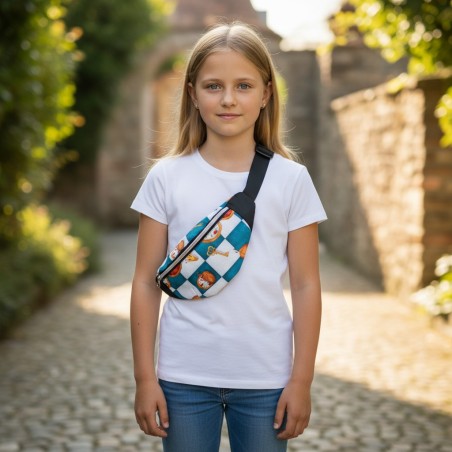 Nerka Szachownica - Saszetka na biodro dla dziewczynki