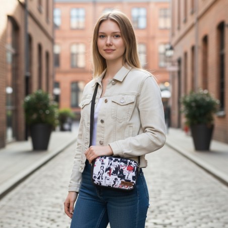 Mini Torebka Box z Ekoskóry z Motywem Fashion Ilustracji w Stylu Komiksowym