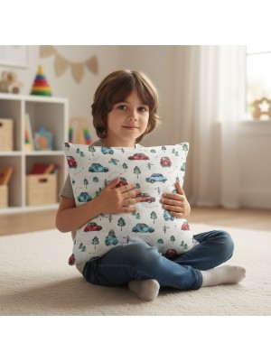 Bawełniana Poszewka Na Poduszkę 40x40 – Małe Samochodziki