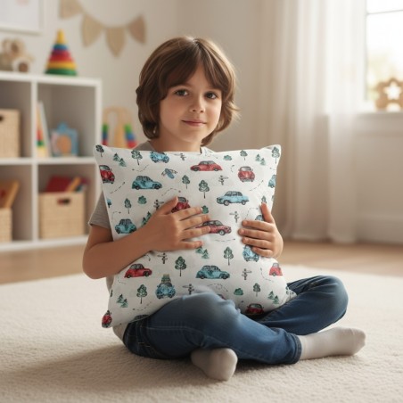 Bawełniana Poszewka Na Poduszkę 40x40 – Małe Samochodziki