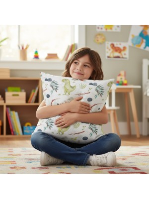 Bawełniana Poszewka Na Poduszkę – Wioska Dinozaurów