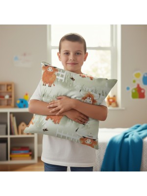 Bawełniana Poszewka Na Poduszkę – Zabawne Szkockie Krowy