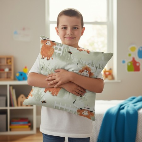 Bawełniana Poszewka Na Poduszkę – Zabawne Szkockie Krowy