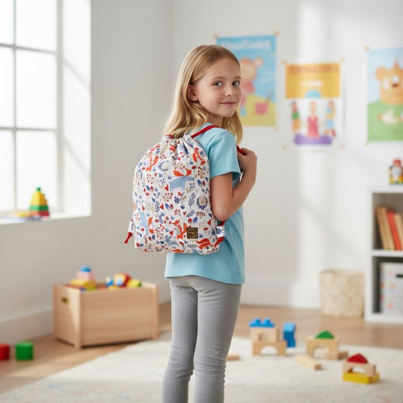 Plecak Worek Bawełniany dla dzieci Zwierzęta