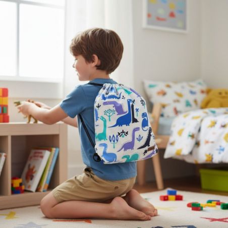 Plecak Worek Bawełniany dla chłopca - Dinozaury