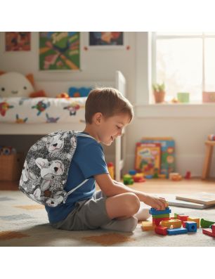 Plecak Worek Bawełniany dla Chłopca - Psy Buldogi