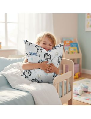 Szycie z pasją|Bawełniana Poszewka Na Poduszkę – Latające Pingwiny|Poszewki Bawełniane|SZYCIE Z PASJĄ