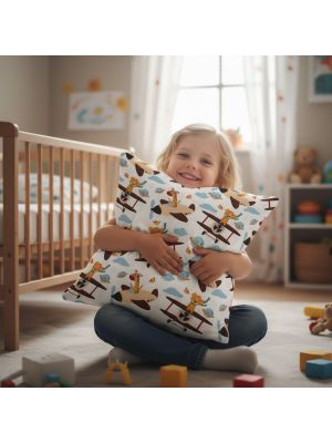 Bawełniana Poszewka Na Poduszkę – Zwierzaki w Przestworzach