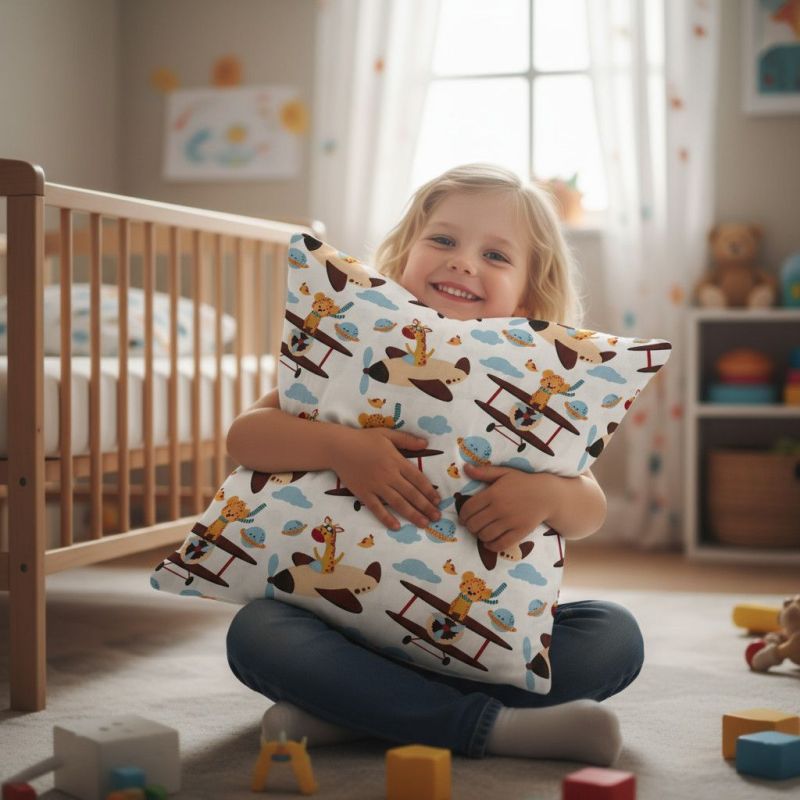 Bawełniana Poszewka Na Poduszkę – Zwierzaki w Przestworzach